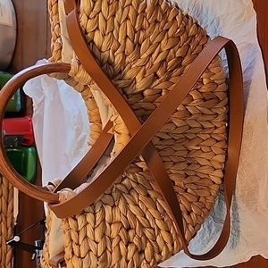 Raffia woven crossbody bag